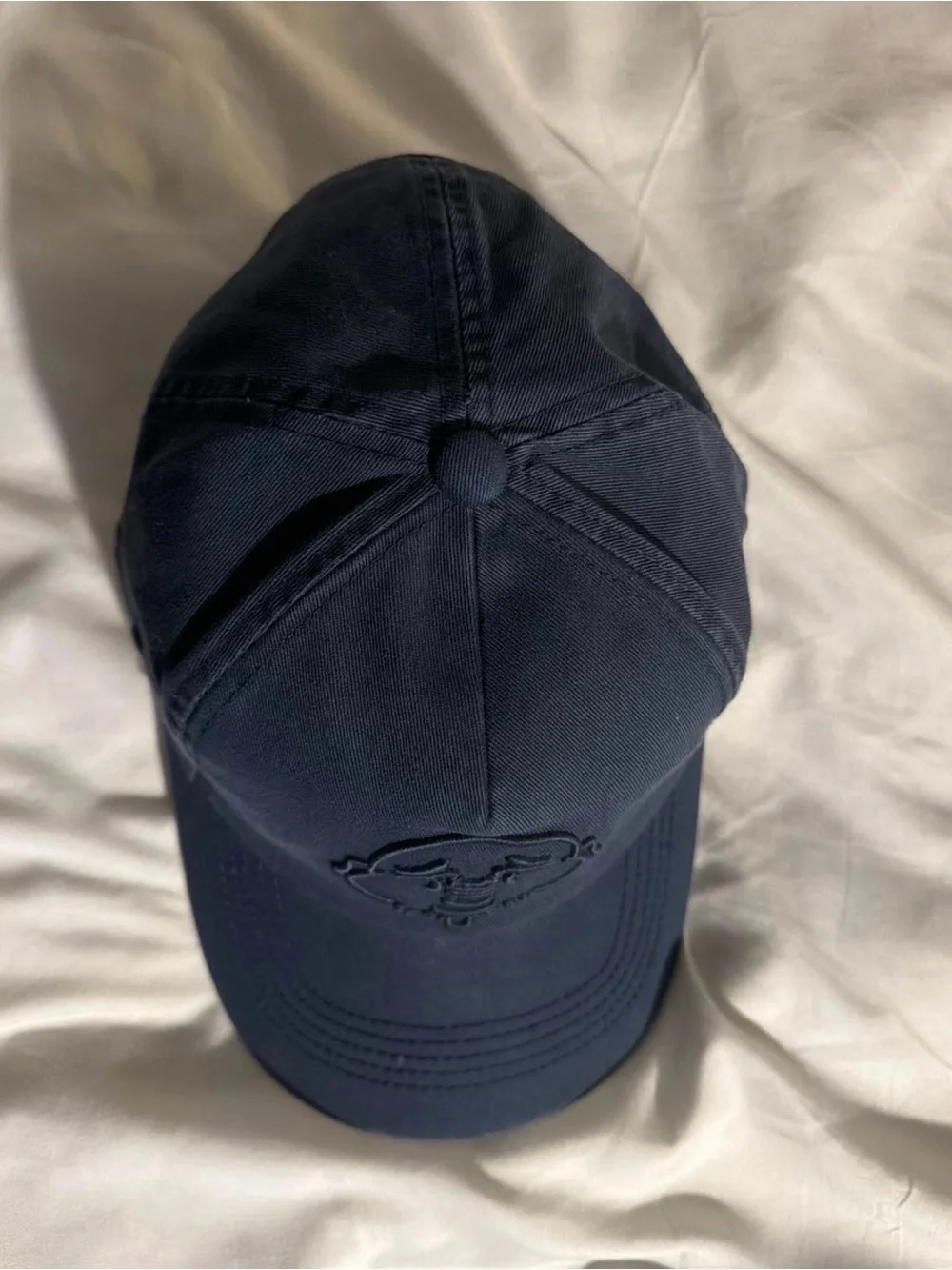 True Religion Navy Embroidered Buddha Face Baseball Hat